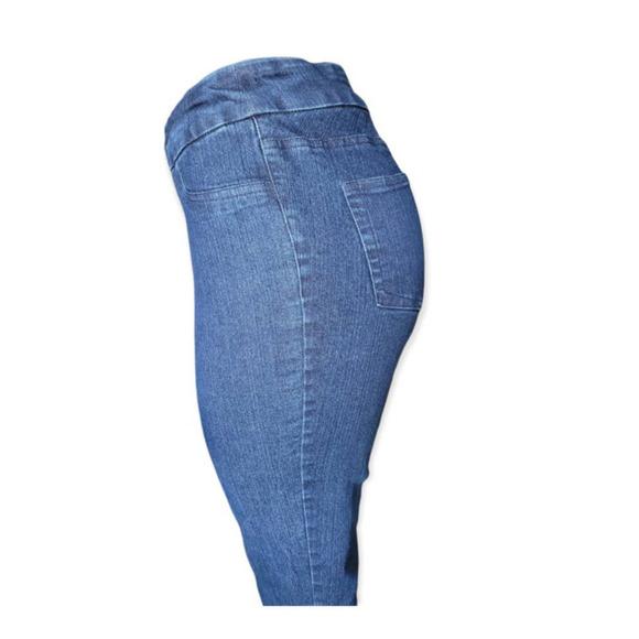 SOFT Surroundings Super Stretch Pull On Ankle‎ Pants Dark Wash Blue 2AC10 Medium - Picture 6 of 13